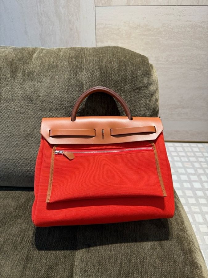 HERMES 愛馬仕 Herbag31 活力橙 U刻 附件 子袋 缺肩帶 鑰匙鎖-4