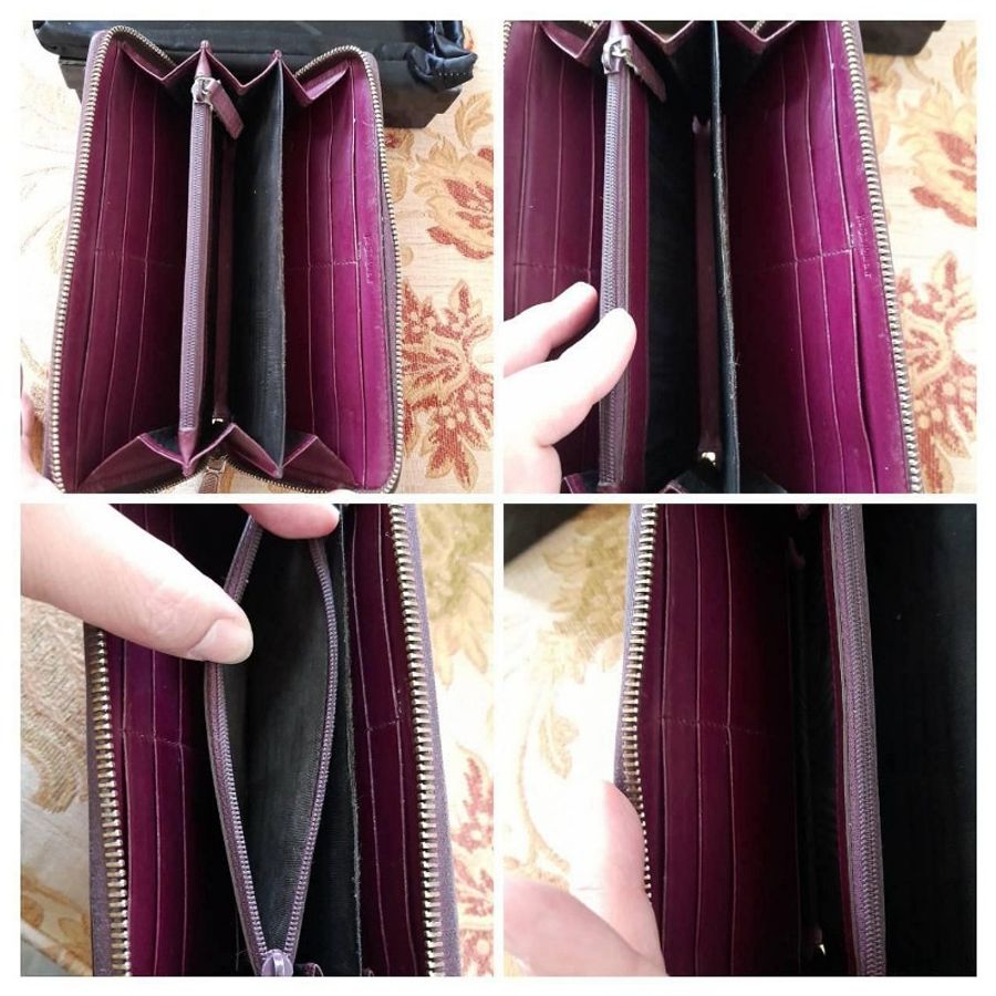 Yves Saint Laurent 正版絕版 盒單防塵袋購買證明齊全 油蠟皮包身 實用卡層多 有使用痕跡 長夾 請看商品敘述-12