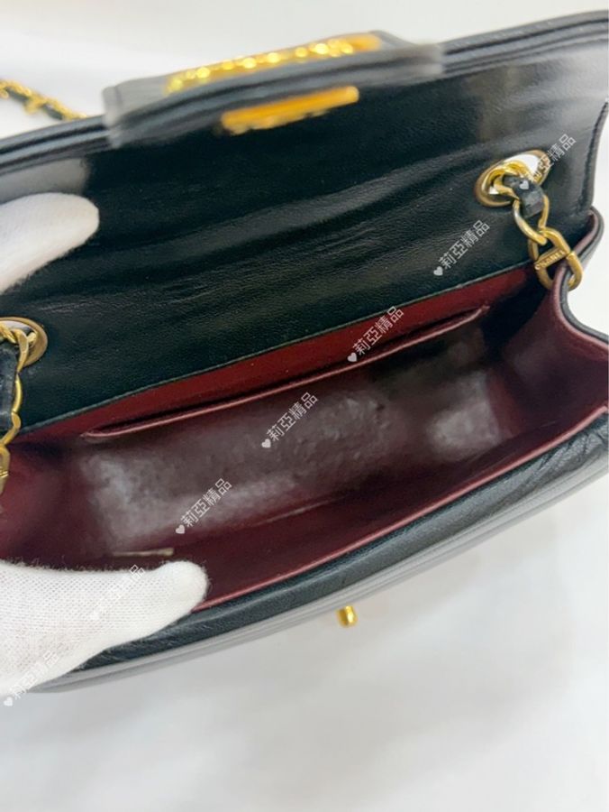 莉亞精品♡ Chanel A01163 半月波紋中古小號 二手美包-13