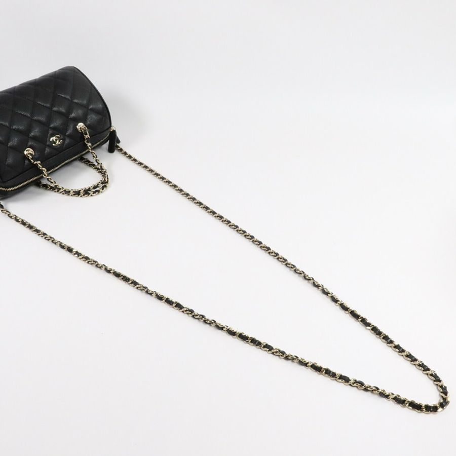 CHANEL 牛皮皮革Boston Bag手挽肩背兩用袋-8