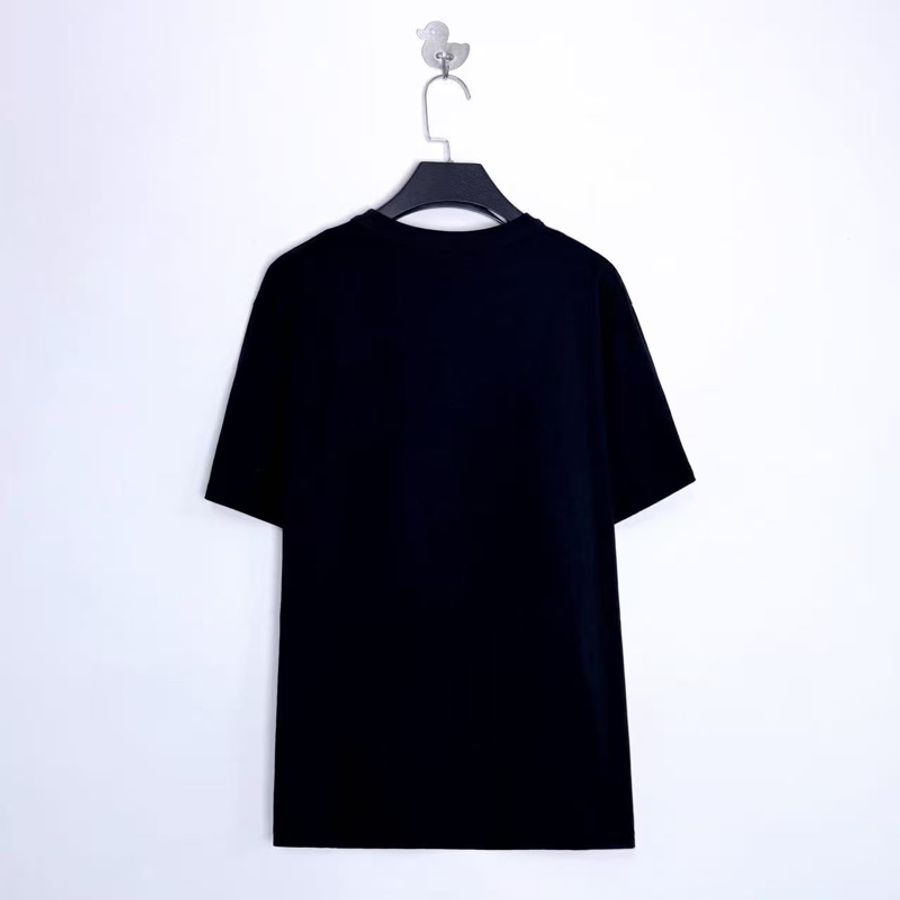 Dior 迪奧 黑色經典CD雙C刺繡小標圓領短袖T恤 基礎休閒款-0