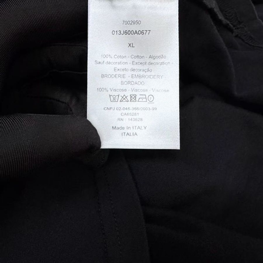 Dior 迪奧 黑色經典CD雙C刺繡小標圓領短袖T恤 基礎休閒款-8