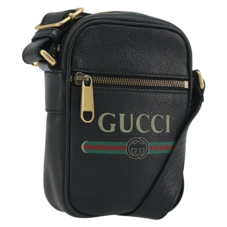 【日本直送】GUCCI Web Sherry Line 單肩包,黑色金色皮革,貨號 574803,正品編號 192453V-0
