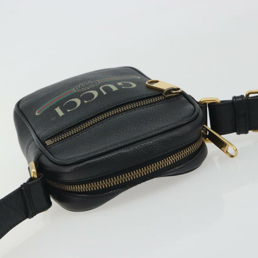 【日本直送】GUCCI Web Sherry Line 單肩包,黑色金色皮革,貨號 574803,正品編號 192453V-5