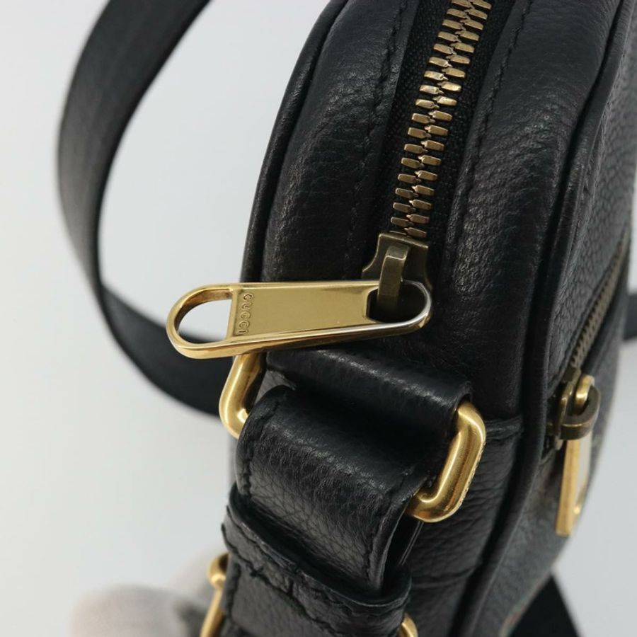【日本直送】GUCCI Web Sherry Line 單肩包,黑色金色皮革,貨號 574803,正品編號 192453V-8