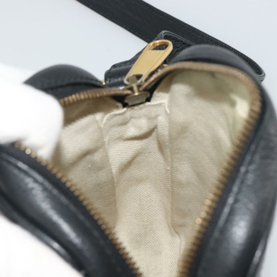 【日本直送】GUCCI Web Sherry Line 單肩包,黑色金色皮革,貨號 574803,正品編號 192453V-19