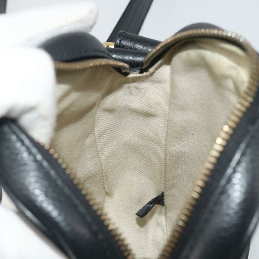 【日本直送】GUCCI Web Sherry Line 單肩包,黑色金色皮革,貨號 574803,正品編號 192453V-20