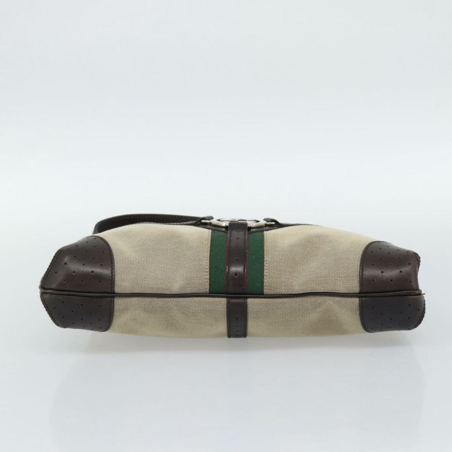 【日本直送】GUCCI Web Sherry Line 單肩包 帆布 米色 銀色 114879 正品 194715A-4