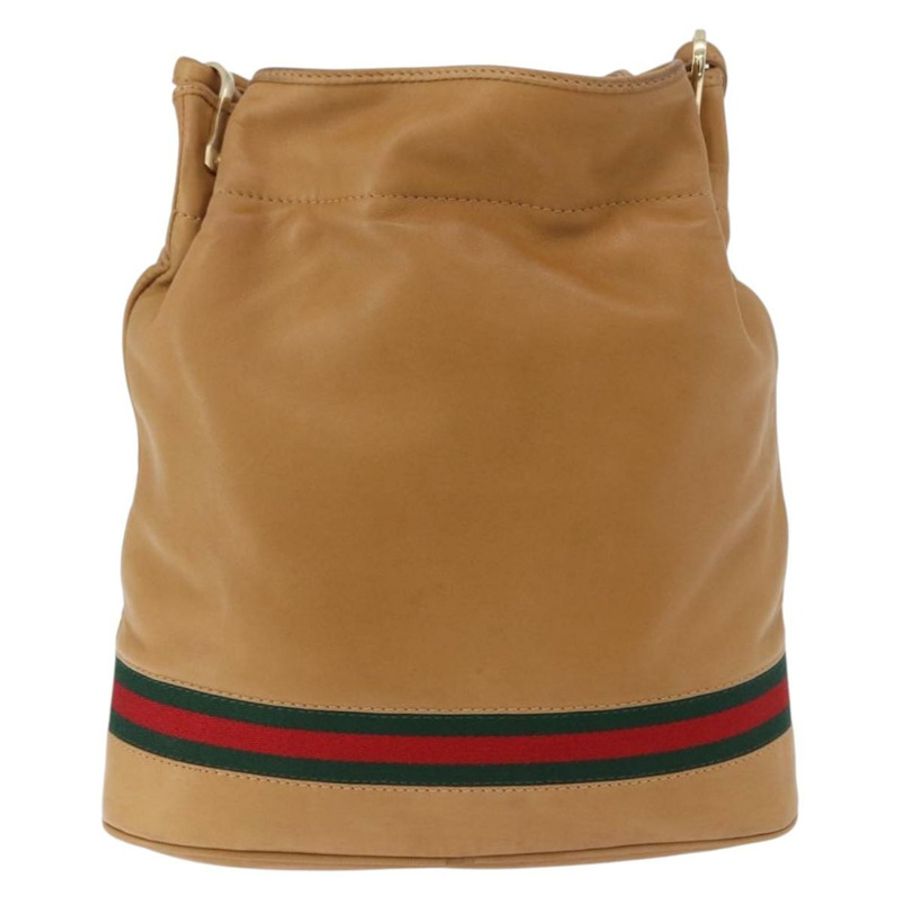 【日本直送】GUCCI Web Sherry Line 單肩包 皮革 棕色 金色 001 056 0171 正品 gh2243A-1