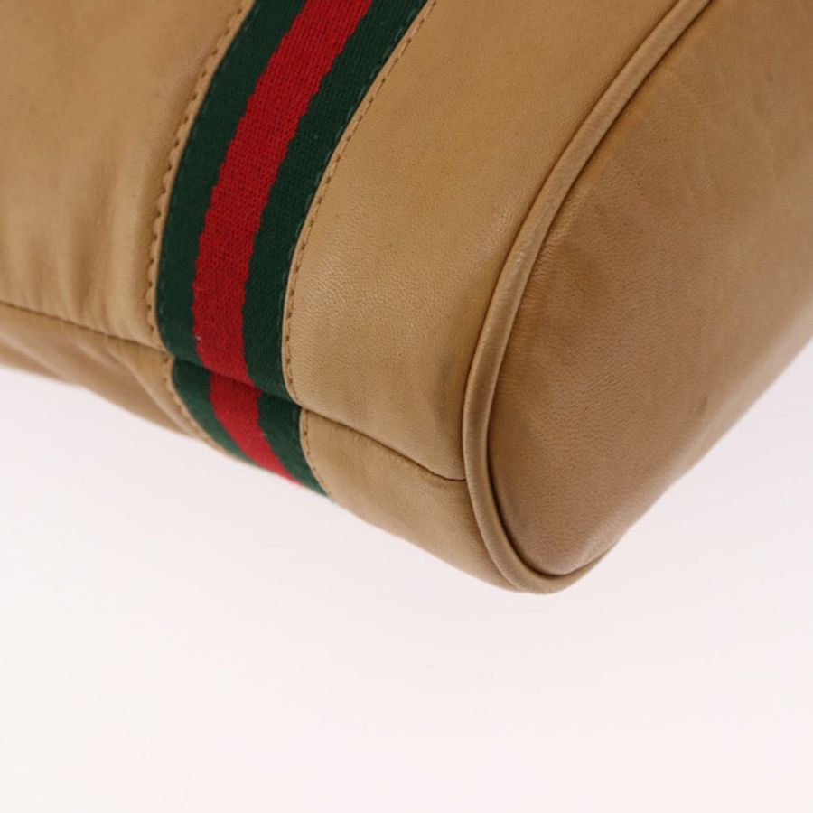 【日本直送】GUCCI Web Sherry Line 單肩包 皮革 棕色 金色 001 056 0171 正品 gh2243A-8