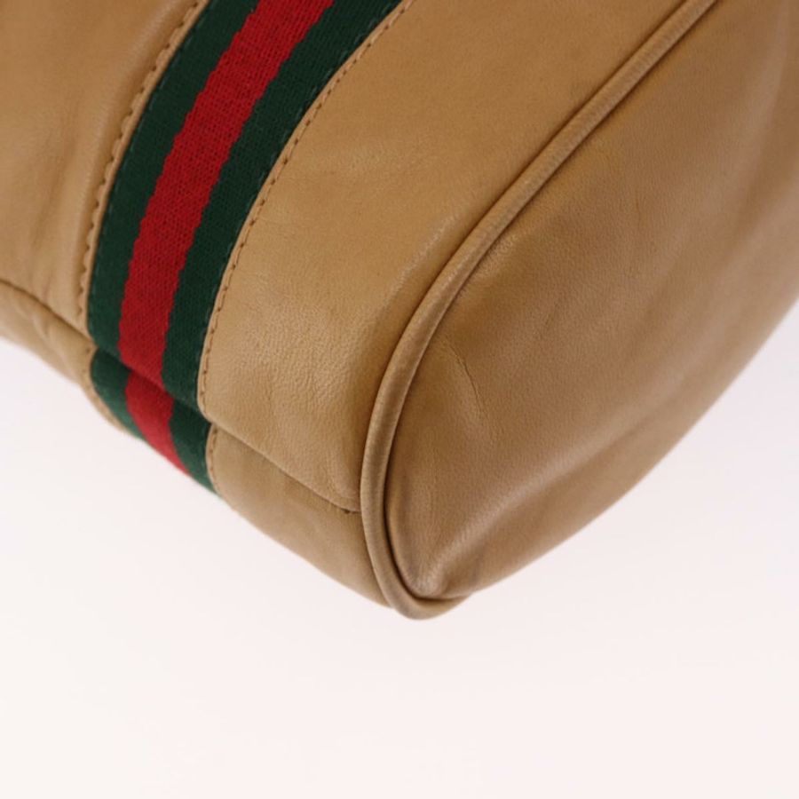 【日本直送】GUCCI Web Sherry Line 單肩包 皮革 棕色 金色 001 056 0171 正品 gh2243A-14