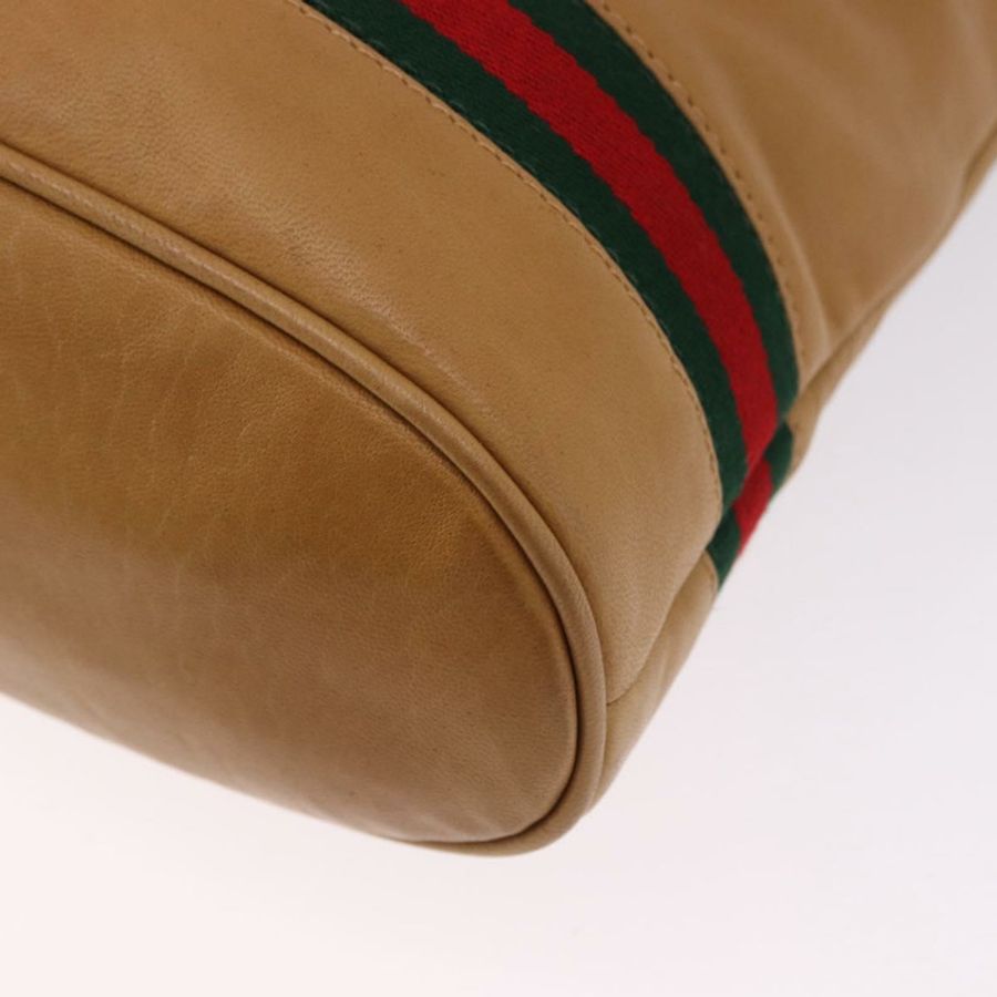 【日本直送】GUCCI Web Sherry Line 單肩包 皮革 棕色 金色 001 056 0171 正品 gh2243A-15