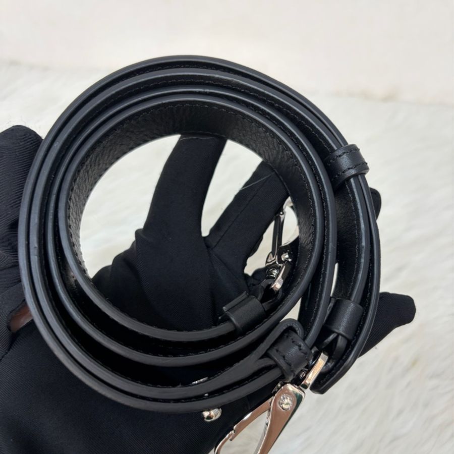 Tods黑色牛皮銀釦手提肩背兩用包 托特包D-Styling-70