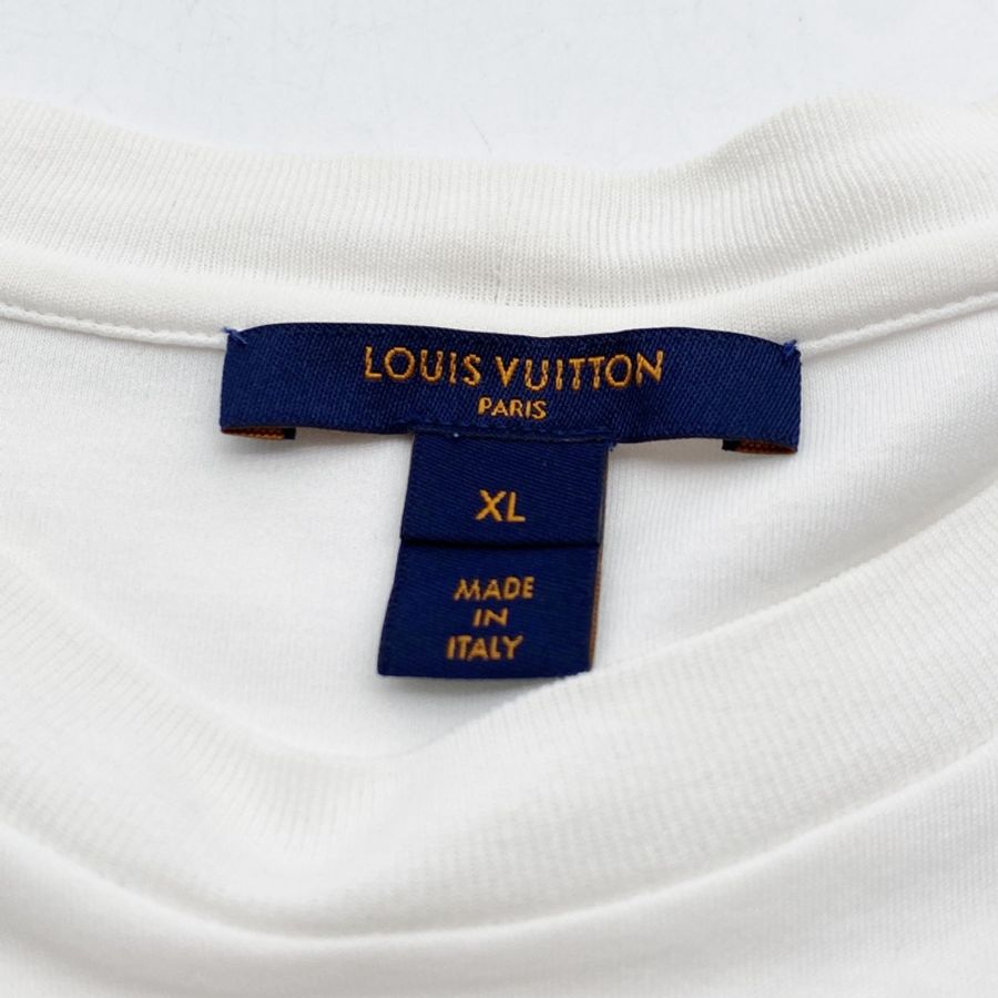 Louis Vuitton LV 白色粉色復古郵戳印花圓領短袖寬鬆T恤 休閒基礎款-11