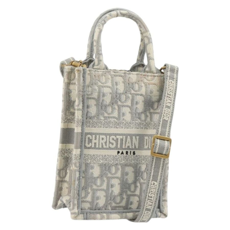 【日本直送】Christian Dior Trotter 帆布 Book Tote Mini 兩用灰色金色正品 193902-0