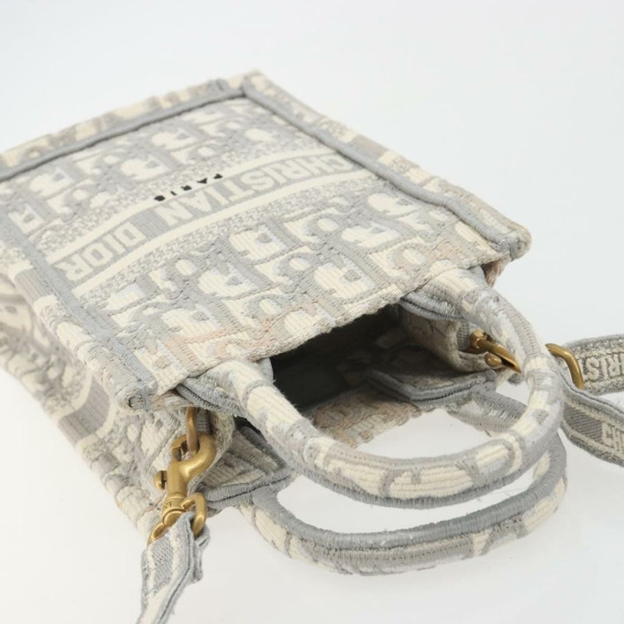 【日本直送】Christian Dior Trotter 帆布 Book Tote Mini 兩用灰色金色正品 193902-5