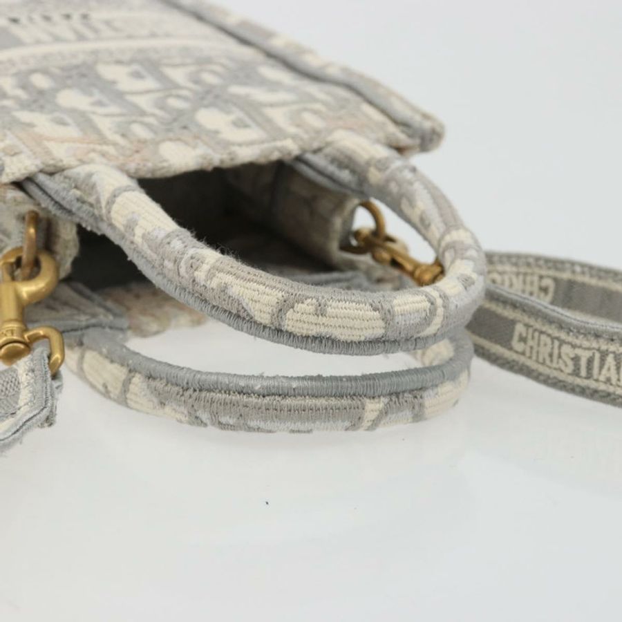 【日本直送】Christian Dior Trotter 帆布 Book Tote Mini 兩用灰色金色正品 193902-6