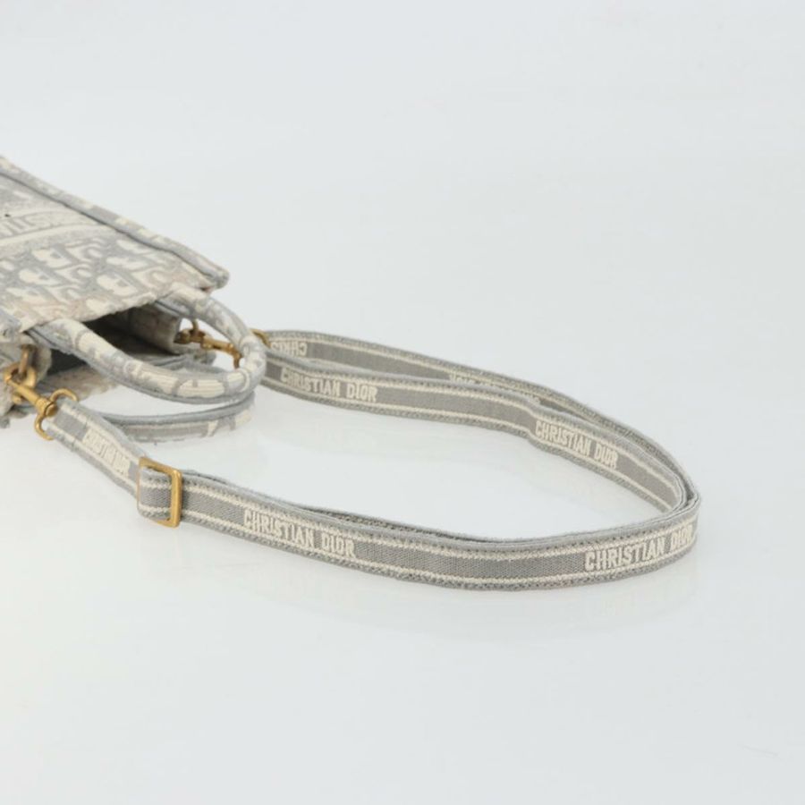 【日本直送】Christian Dior Trotter 帆布 Book Tote Mini 兩用灰色金色正品 193902-7