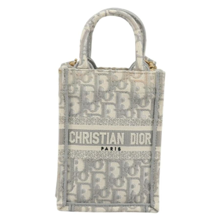 【日本直送】Christian Dior Trotter 帆布 Book Tote Mini 兩用灰色金色正品 193902-12