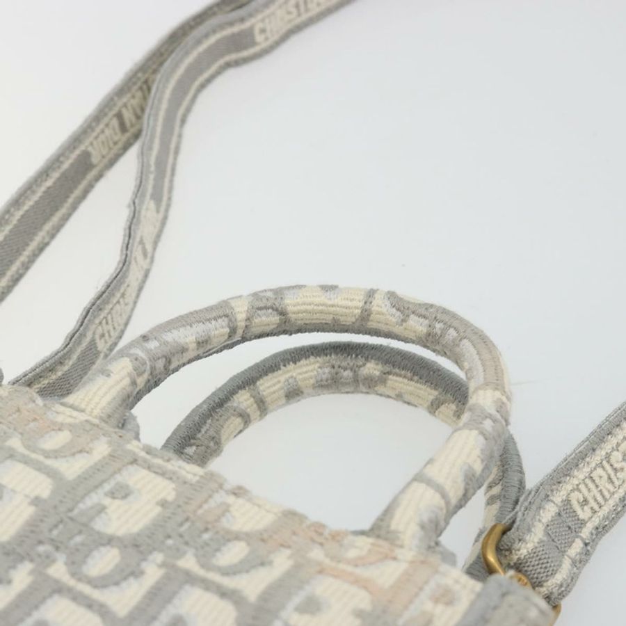 【日本直送】Christian Dior Trotter 帆布 Book Tote Mini 兩用灰色金色正品 193902-13