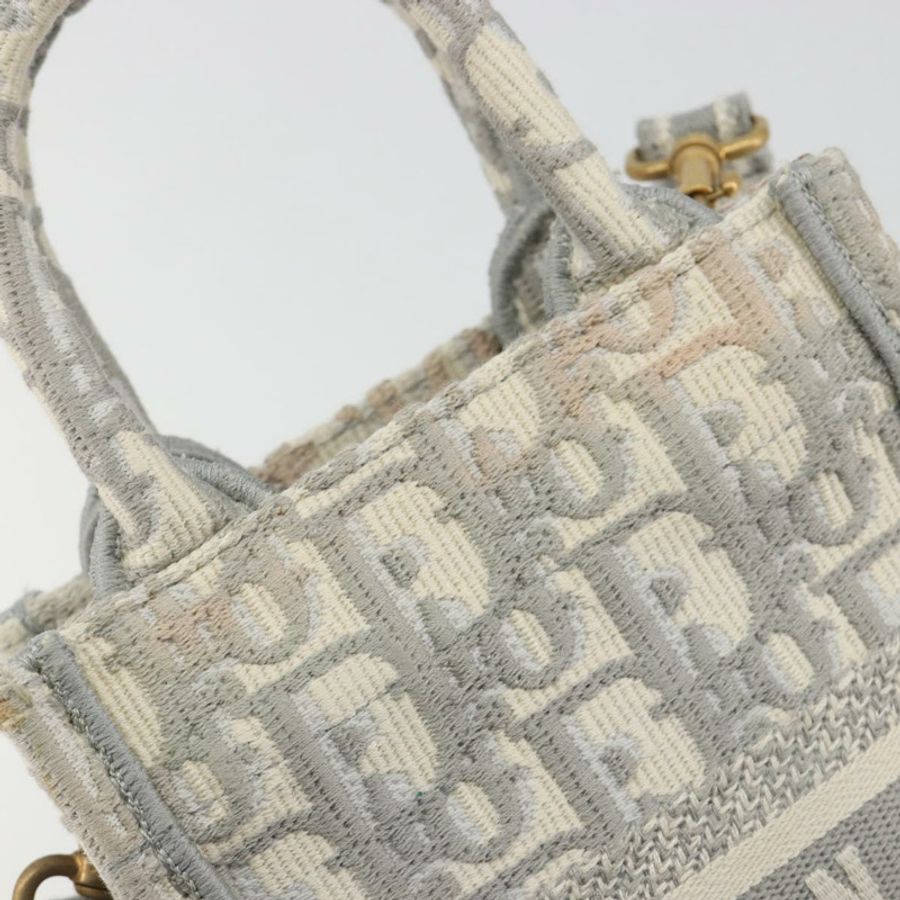 【日本直送】Christian Dior Trotter 帆布 Book Tote Mini 兩用灰色金色正品 193902-18