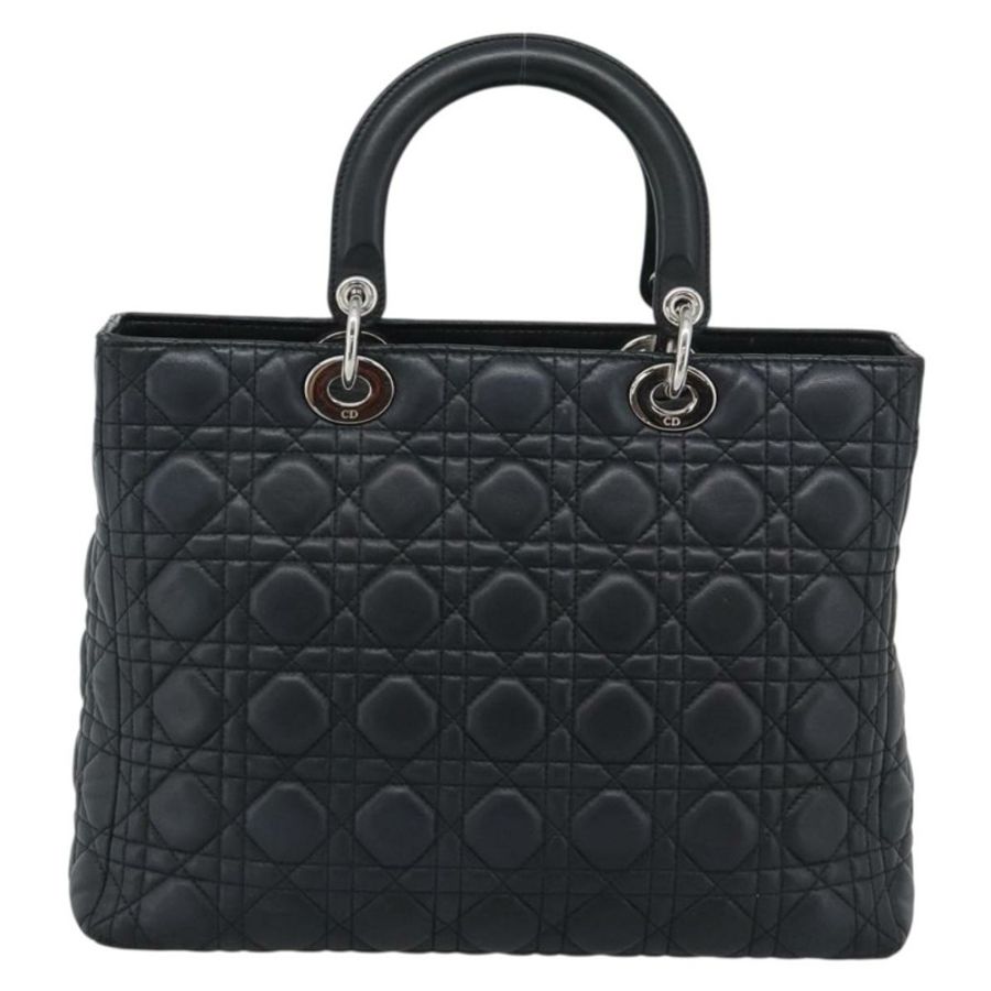 【日本直送】Christian Dior Lady Dior Canage 手袋,羊皮材質,黑色銀色,正品,貨號 194856V-1