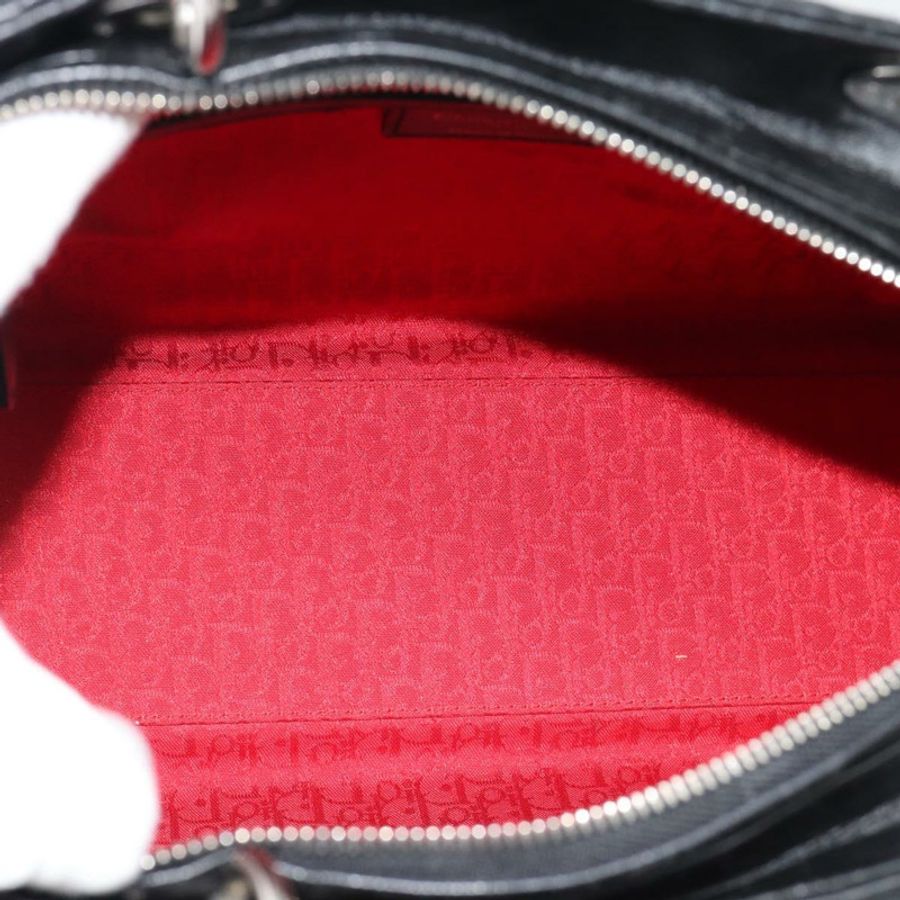 【日本直送】Christian Dior Lady Dior Canage 手袋,羊皮材質,黑色銀色,正品,貨號 194856V-10