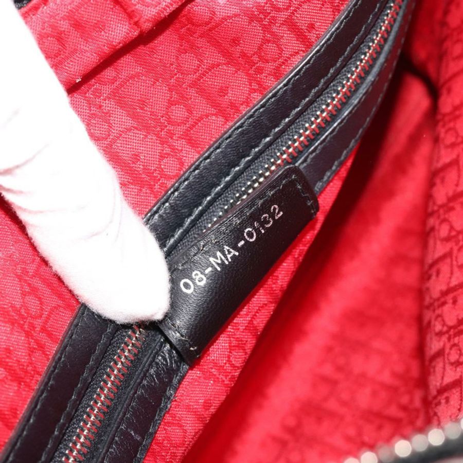 【日本直送】Christian Dior Lady Dior Canage 手袋,羊皮材質,黑色銀色,正品,貨號 194856V-11