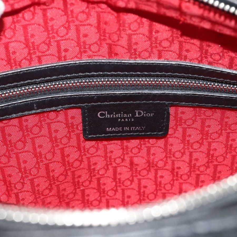 【日本直送】Christian Dior Lady Dior Canage 手袋,羊皮材質,黑色銀色,正品,貨號 194856V-17