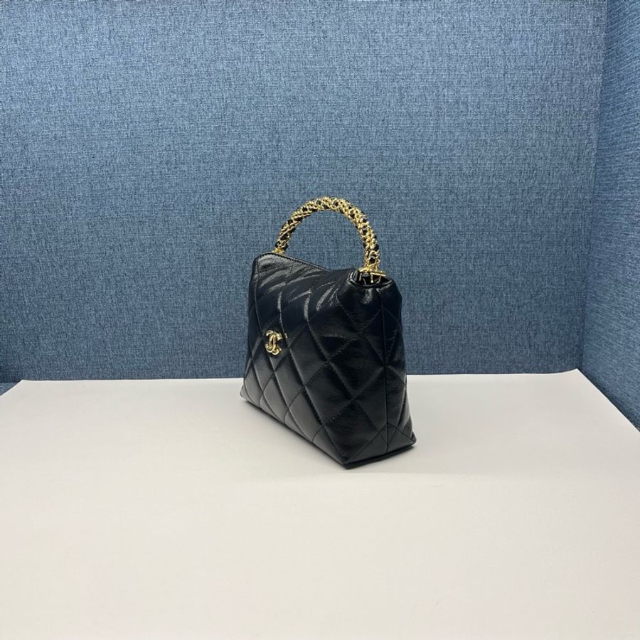 香奈兒chanel24b黑金手腕飯盒手拎斜挎包-3