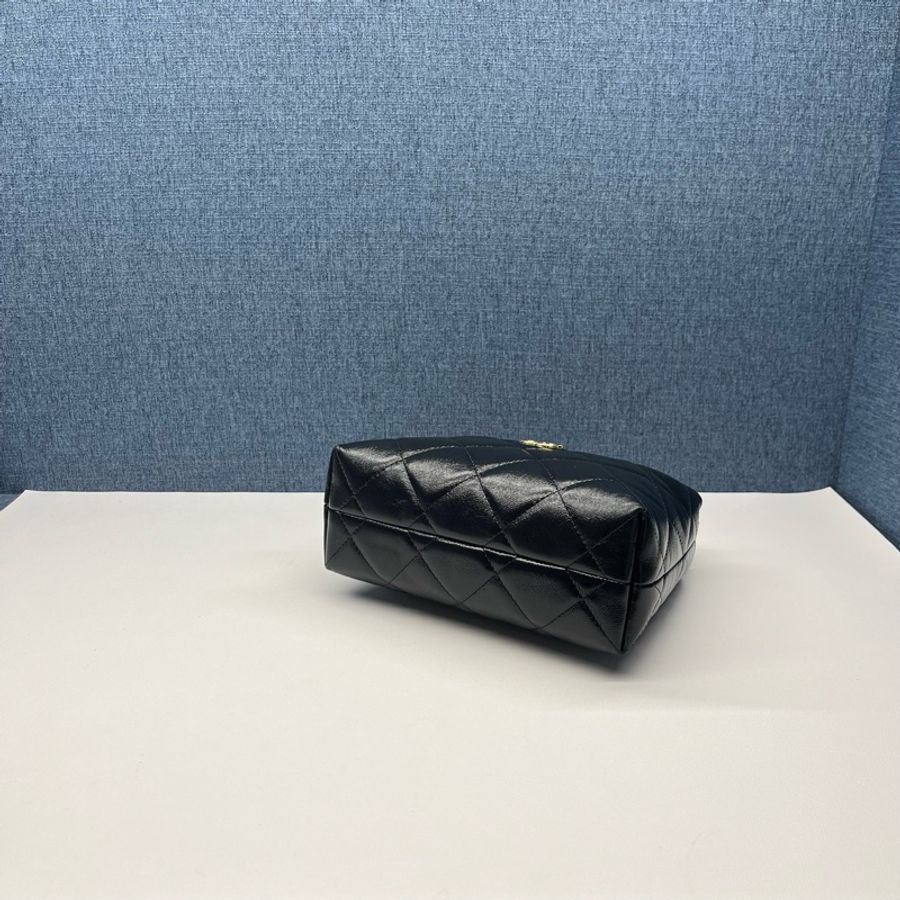 香奈兒chanel24b黑金手腕飯盒手拎斜挎包-5