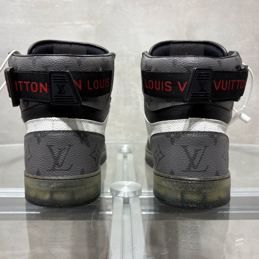 路易威登/Louis Vuitton LV 黑白高幫 老花板鞋 尺碼/UK6.5 40.5碼-5
