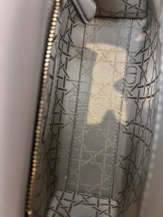 迪奧 Dior 藤格紋乳灰三格 23編碼 羊皮戴妃包-5