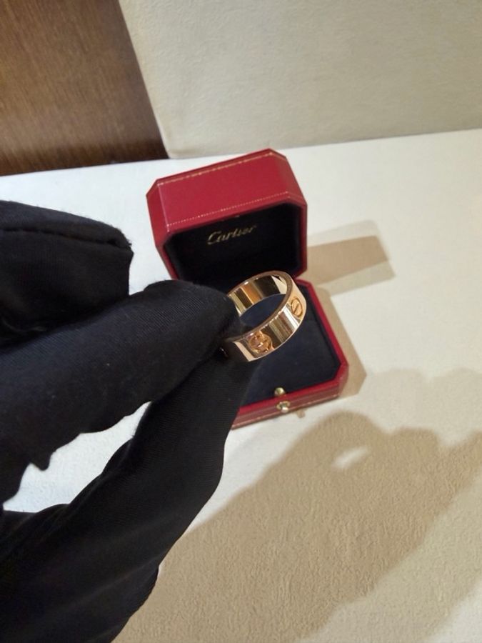卡地亞 Cartier 寬版 Love系列 玫瑰金戒指 54碼 男女同款-3