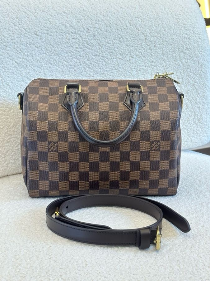 LV Speedy25 棋盤格 芯片款 經典老花-9