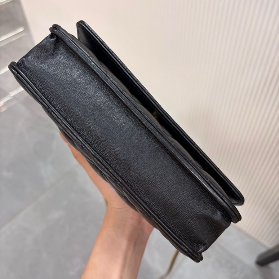 CHANEL 香奈兒 發財WOC鏈條包 黑金羊皮 尺寸19×12.5×4cm芯片款-4