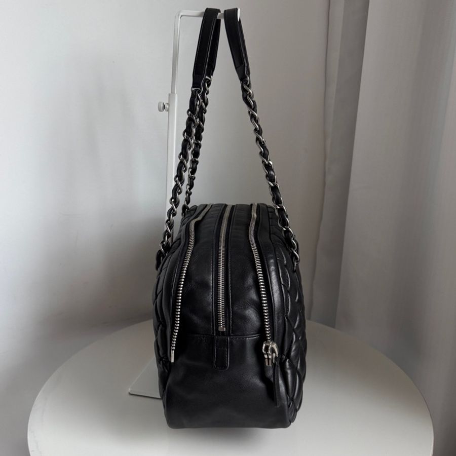 香奈兒Chanel 黑色皮面單肩包-3
