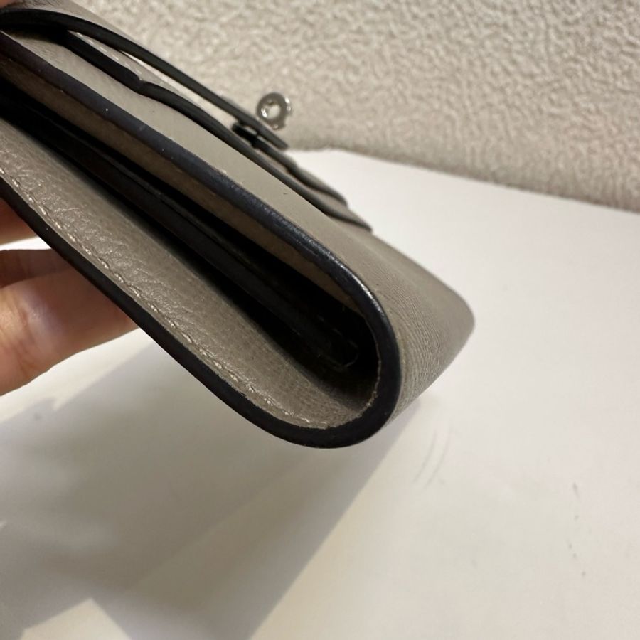 Hermes/愛馬仕 Kelly長款 大象灰銀扣 錢包,epsom皮 容量大 卡位多-11