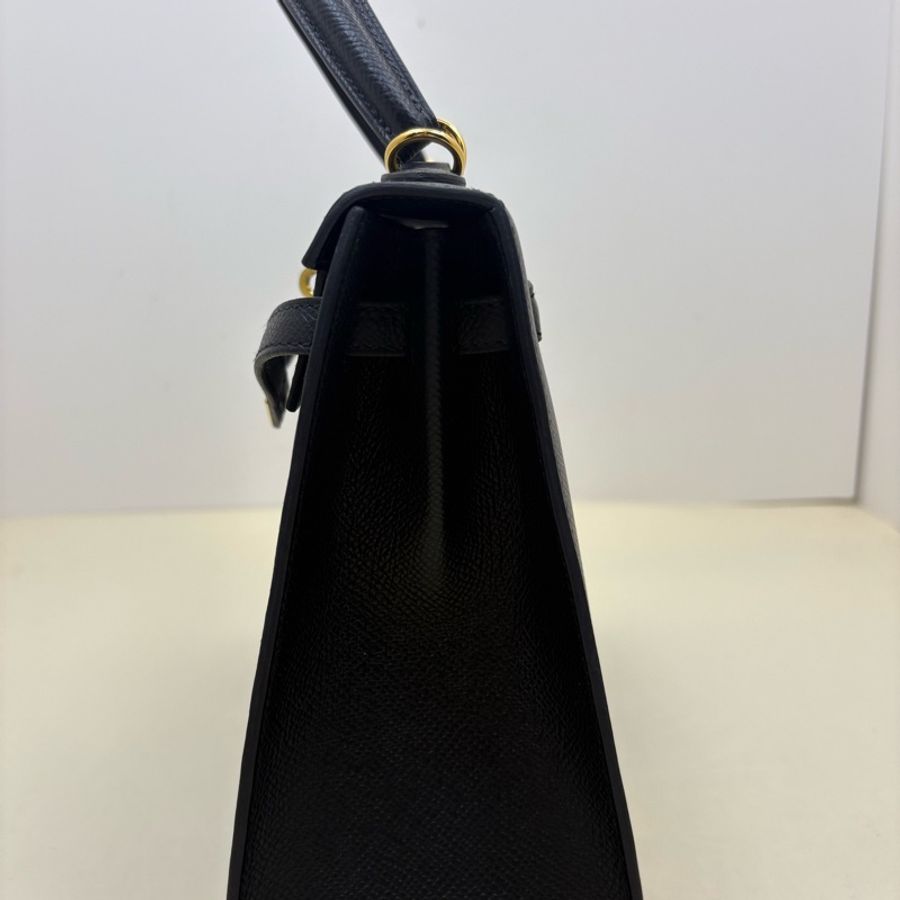 Hermes 愛馬仕 【99新】Z刻 Kelly25 黑金epsom皮 外縫 鎖具齊全-3