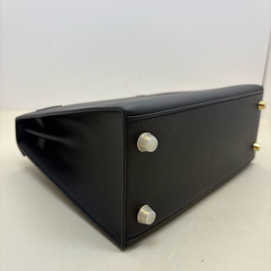 Hermes 愛馬仕 【99新】Z刻 Kelly25 黑金epsom皮 外縫 鎖具齊全-5