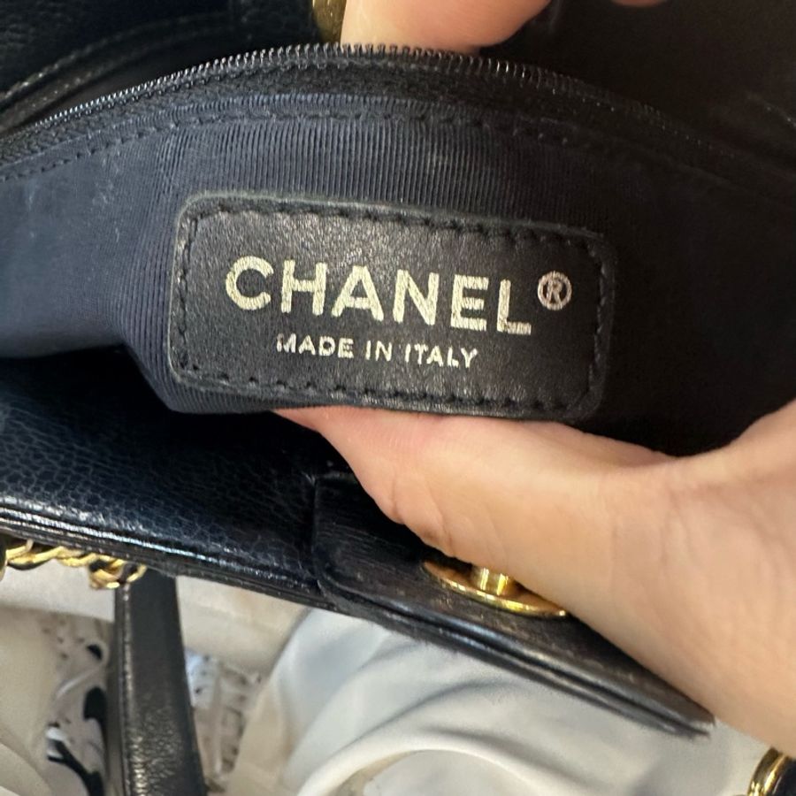 Chanel • 經典黑金荔枝牛皮Ppt托特包-7
