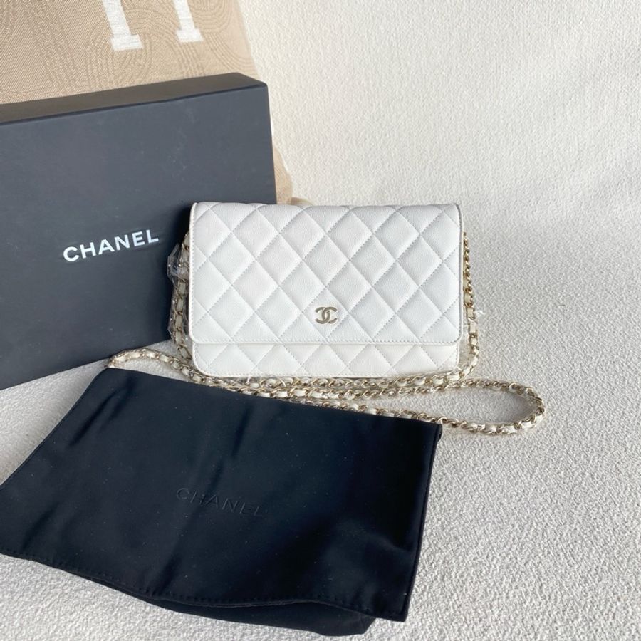 Chanel • 經典白金荔枝牛皮Woc鏈條包 芯片款✨ 全配🈶盒-2
