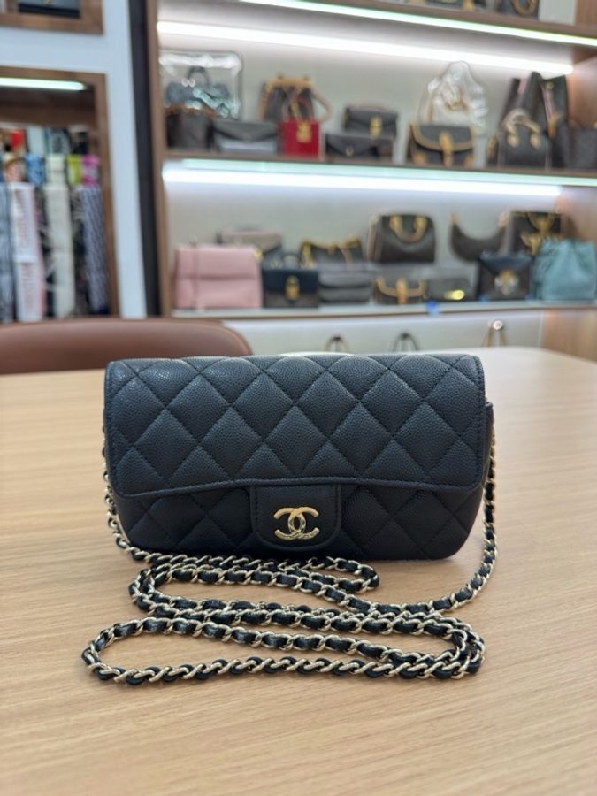 Chanel • 經典黑銀荔枝牛皮鏈條包-5