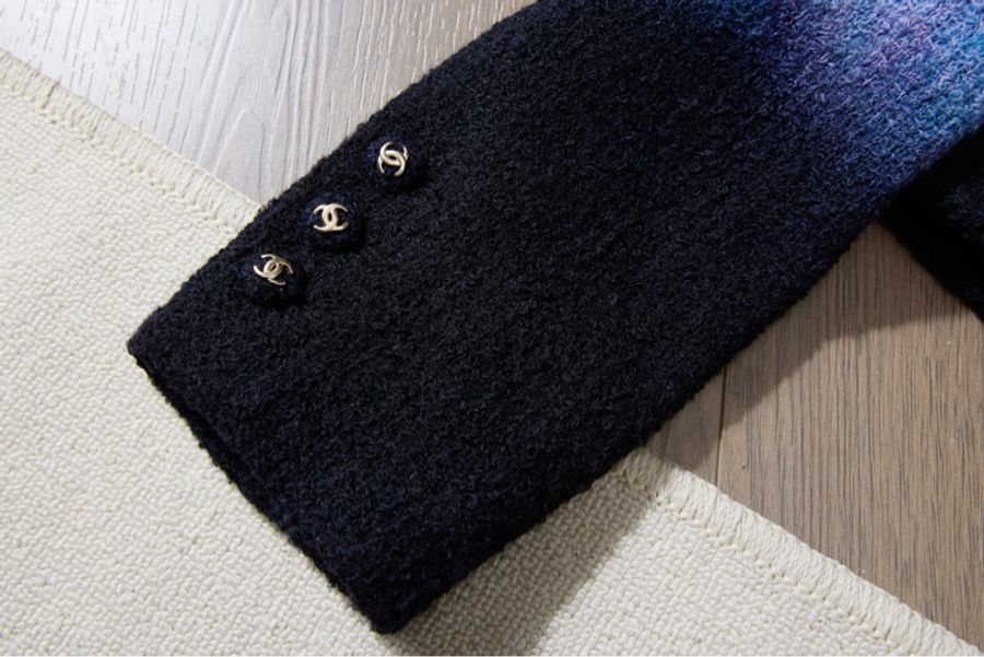 Chanel 20A早秋工藝坊紫藍星空漸變tweed短外套 Size40-4