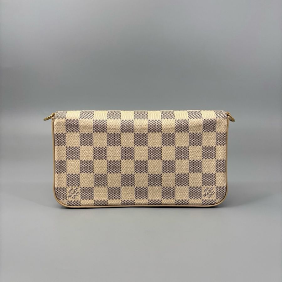 Louis Vuitton 路易威登 白棋盤格三合一鏈條斜挎包 芯片 尺寸21*12-1