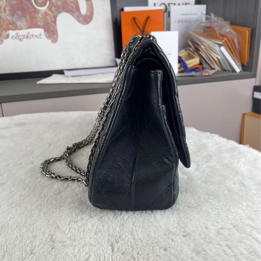 Chanel • 經典黑銀牛皮2.55 Maxi-4