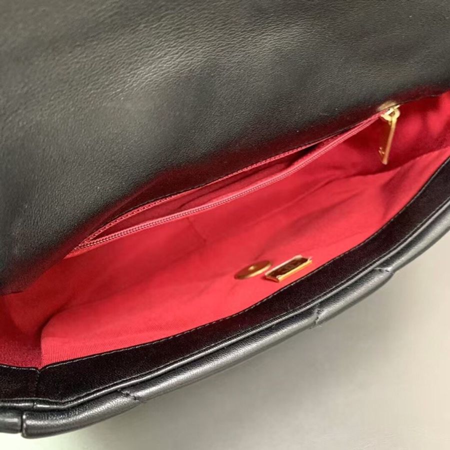 Chanel香奈兒19bag小號黑金鍊條包芯片 單肩鏈條包-3