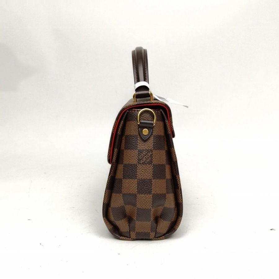 LOUIS VUITTON Croisette郵差包棕色棋盤格PVC金扣肩背包-1