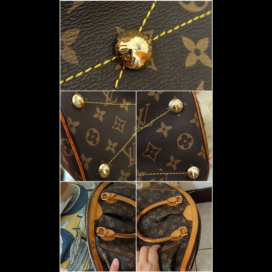 Louis Vuitton 正版絕版 明顯倉庫折舊 真皮及防刮包身 容量大 手提包 水餃包 請看商品敘述-13