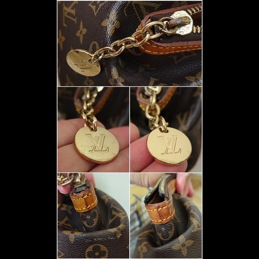 Louis Vuitton 正版絕版 明顯倉庫折舊 真皮及防刮包身 容量大 手提包 水餃包 請看商品敘述-18